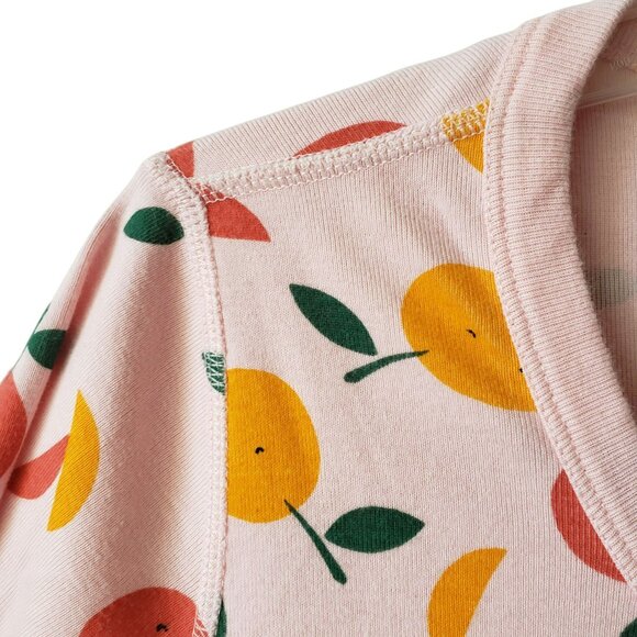 Hanna Andersson Womens Pajamas Pink Fruit Orange Citrus Print Cute Spring  XS - Picture 6 of 11